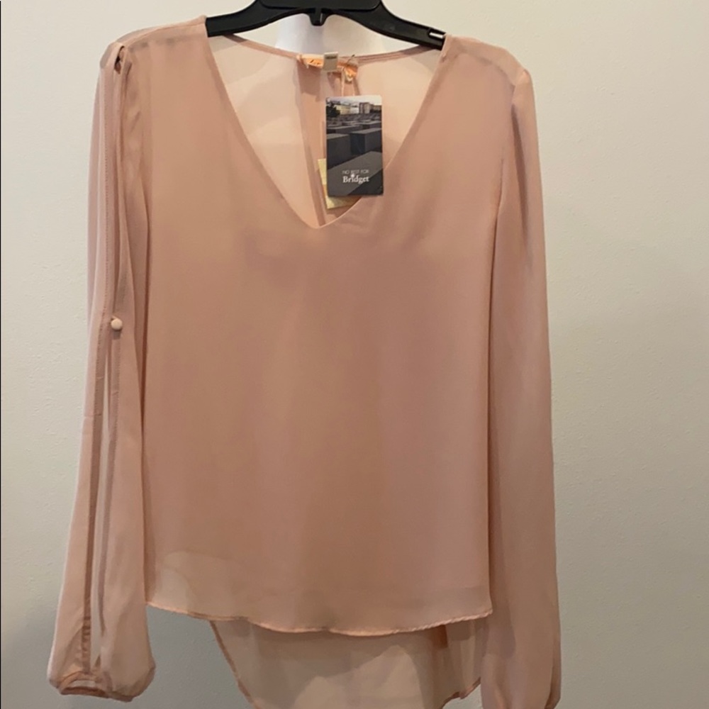Blush long sleeve blouse top